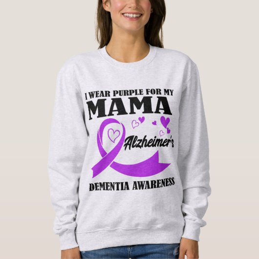 Ich trage Lila für meine Mama Alzheimer & Demenz Sweatshirt (Vorderseite)