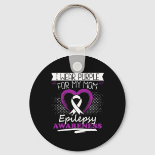 Ich trage lila für meine Mama Epilepsy Awareness Schlüsselanhänger