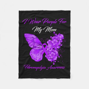 Ich trage Lila für meine Mama Fibromyalgie Krieger Fleecedecke