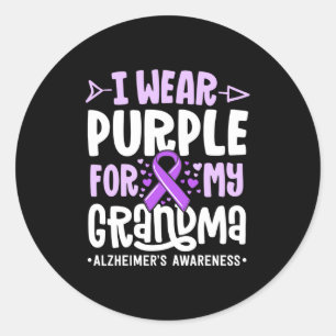 Ich trage Lila für meine Oma Alzheimer Familie Runder Aufkleber