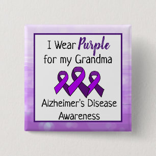 Ich trage Lila für meine Oma-Alzheimer-Krankheit Button