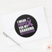 Ich trage Lila für meine Oma Alzheimer's Bewusstse Runder Aufkleber (Umschlag)