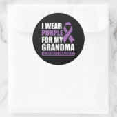 Ich trage Lila für meine Oma Alzheimer's Bewusstse Runder Aufkleber (Tasche)
