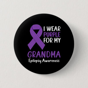Ich trage Lila für meine Oma Epilepsie Awareness G Button