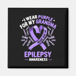 Ich trage Lila für meine Oma Epilepsie Awareness Magnet