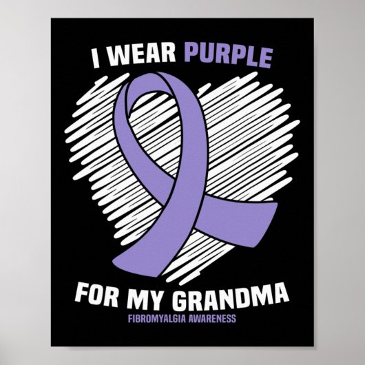 Ich trage Lila für meine Oma Fibromyalgie Awarenes Poster (Vorne)