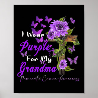 Ich trage Lila für meine Oma Pankreaskrebs Awa Poster
