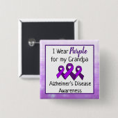 Ich trage Lila für meine Opa Alzheimer-Krankheit Button (Vorne & Hinten)
