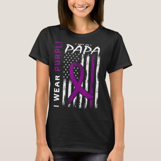 Ich trage Lila für meine Papa Epilepsie Awareness T-Shirt (Vorderseite)