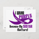 Ich trage Lila für meine Schwester 33 PANKREBS Postkarte (Vorne/Hinten)