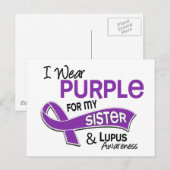 Ich trage Lila für meine Schwester 42 Lupus Postkarte (Vorne/Hinten)