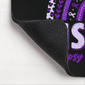 Ich trage Lila für meine Schwester Epilepsie Aware Mousepad (Ecke)