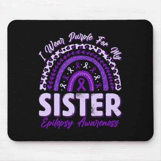 Ich trage Lila für meine Schwester Epilepsie Aware Mousepad (Vorne)