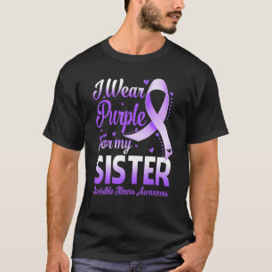 Ich trage Lila für meine Schwester unsichtbare Kra T-Shirt