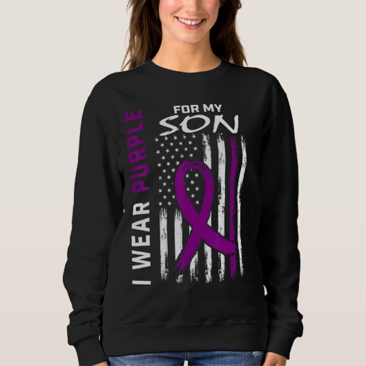Ich trage Lila für meine Sohn Epilepsie Awareness Sweatshirt (Vorderseite)