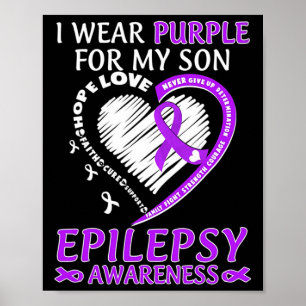 Ich trage Lila für meine Sohn Epilepsie Bewusstsei Poster