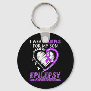 Ich trage Lila für meine Sohn Epilepsie Bewusstsei Schlüsselanhänger
