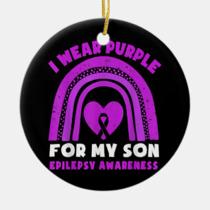 Ich trage Lila für meine Son Epilepsy Awareness Keramik Ornament