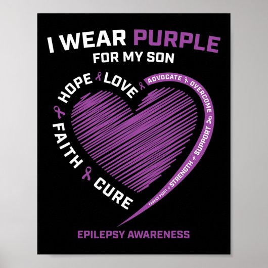 Ich trage Lila für meine Son Epilepsy Awareness Ma Poster (Vorne)