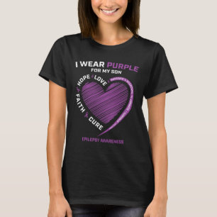 Ich trage Lila für meine Son Epilepsy Awareness Ma T-Shirt