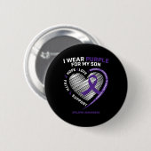 Ich trage Lila für meine Son Epilepsy-Geschenke Button (Vorne & Hinten)