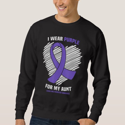 Ich trage Lila für meine Tante Chiari Malformation Sweatshirt (Vorderseite)