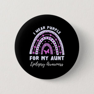 Ich trage Lila für meine Tante Epilepsie Awareness Button