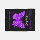 Ich trage Lila für meine Tante Fibromyalgie Bewuss Fleecedecke (Vorderseite (Horizontal))