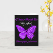 Ich trage Lila für meine Tante Fibromyalgie Bewuss Karte (Gelbe Blume)