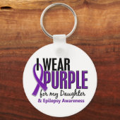 Ich trage Lila für meine Tochter 10 Epilepsie Schlüsselanhänger (Vorderseite)