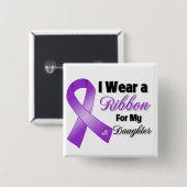 Ich trage Lila für meine Tochter Button (Vorne & Hinten)