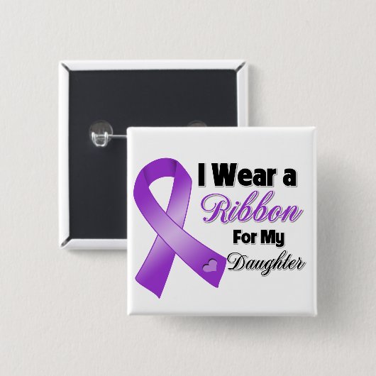 Ich trage Lila für meine Tochter Button (Vorne & Hinten)