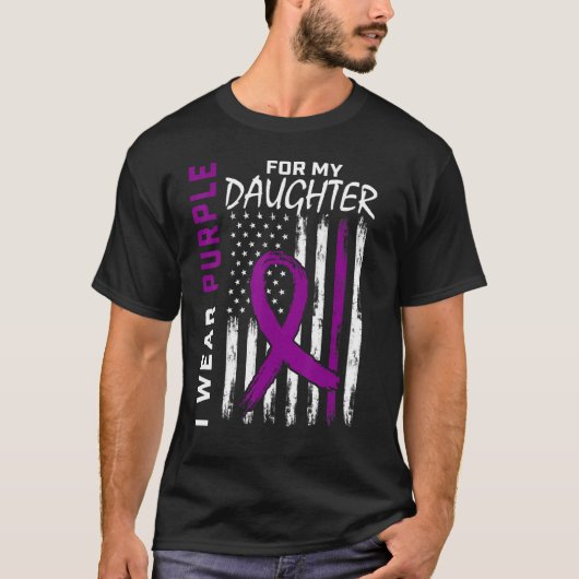 Ich trage Lila für meine Tochter Epilepsie Awarene T-Shirt (Vorderseite)