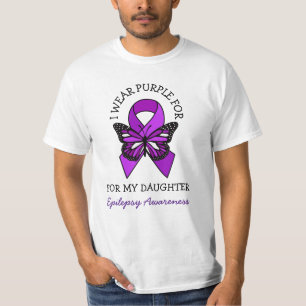 Ich trage Lila für meine Tochter Epilepsie Bewus T-Shirt