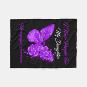 Ich trage Lila für meine Tochter Fibromyalgie Krie Fleecedecke (Vorderseite (Horizontal))