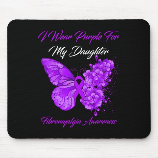 Ich trage Lila für meine Tochter Fibromyalgie Krie Mousepad (Vorne)