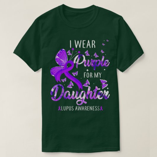 Ich trage Lila für meine Tochter Lupus Awareness H T-Shirt (Design vorne)