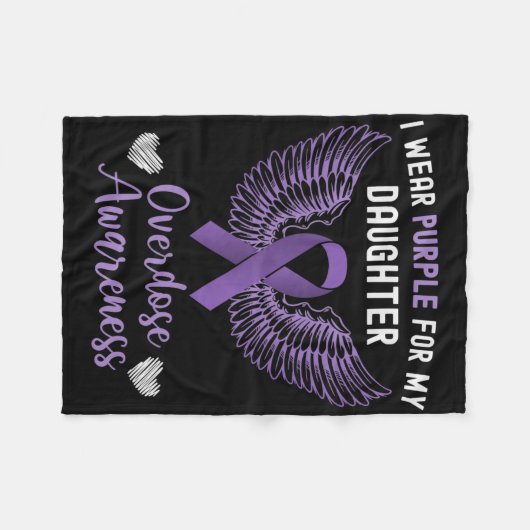 Ich trage Lila für meine Tochter-Überdosierung-Bew Fleecedecke (Vorderseite (Horizontal))