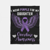 Ich trage Lila für meine Tochter-Überdosierung-Bew Fleecedecke (Vorderseite)