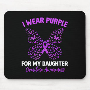 Ich trage Lila für meine Tochter-Überdosierung-Bew Mousepad