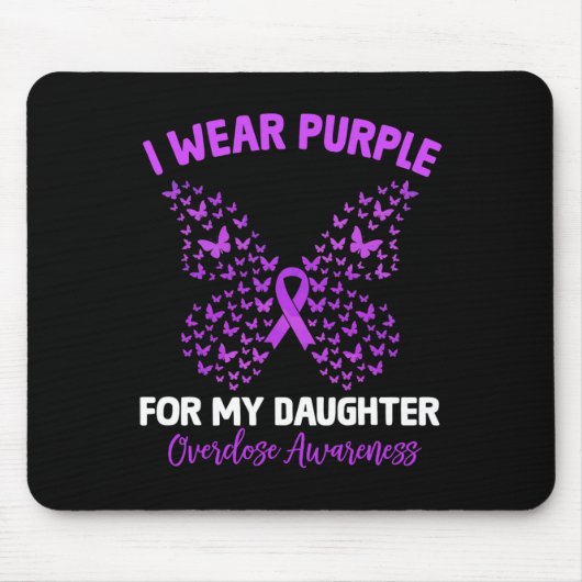 Ich trage Lila für meine Tochter-Überdosierung-Bew Mousepad (Vorne)
