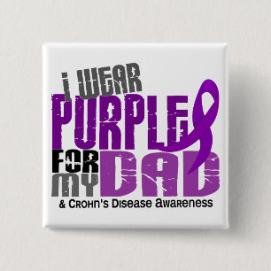 Ich trage Lila für meine Vater6 Crohns Krankheit Button