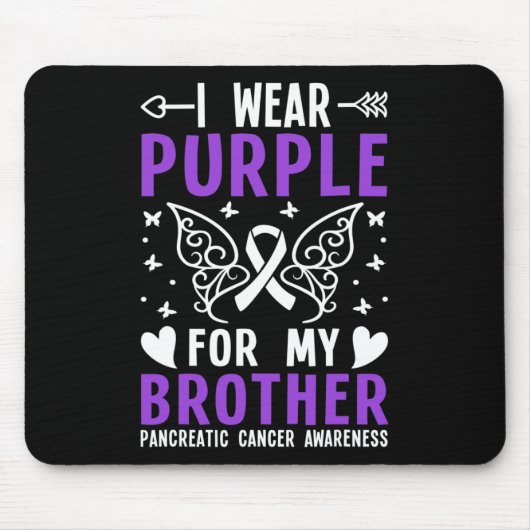 Ich trage Lila für meinen Bruder Bauchspeicheldrüs Mousepad (Vorne)