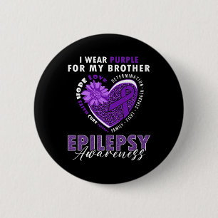 Ich trage Lila für meinen Bruder Epilepsie-Bewusst Button
