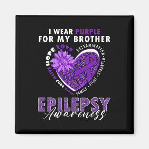 Ich trage Lila für meinen Bruder Epilepsie-Bewusst Magnet