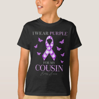Ich trage Lila für meinen Cousin Epilepsie Awarene T-Shirt