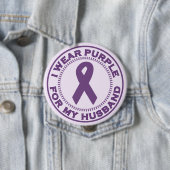 Ich trage Lila für meinen Ehemann Button (Beispiel)