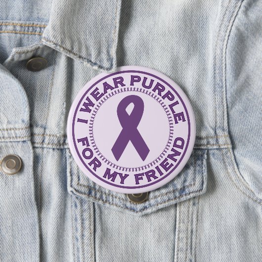 Ich trage Lila für meinen Freund Button (Beispiel)