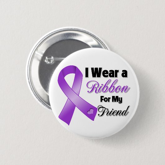 Ich trage Lila für meinen Freund Button (Vorne & Hinten)