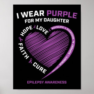 Ich trage Lila für meinen Mama-Vater Epilepsy Awa Poster